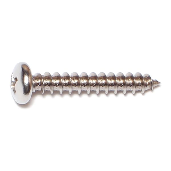 Midwest Fastener Sheet Metal Screw, #10 x 1-1/4 in, 18-8 Stainless Steel Pan Head Phillips Drive, 15 PK 77646 - main